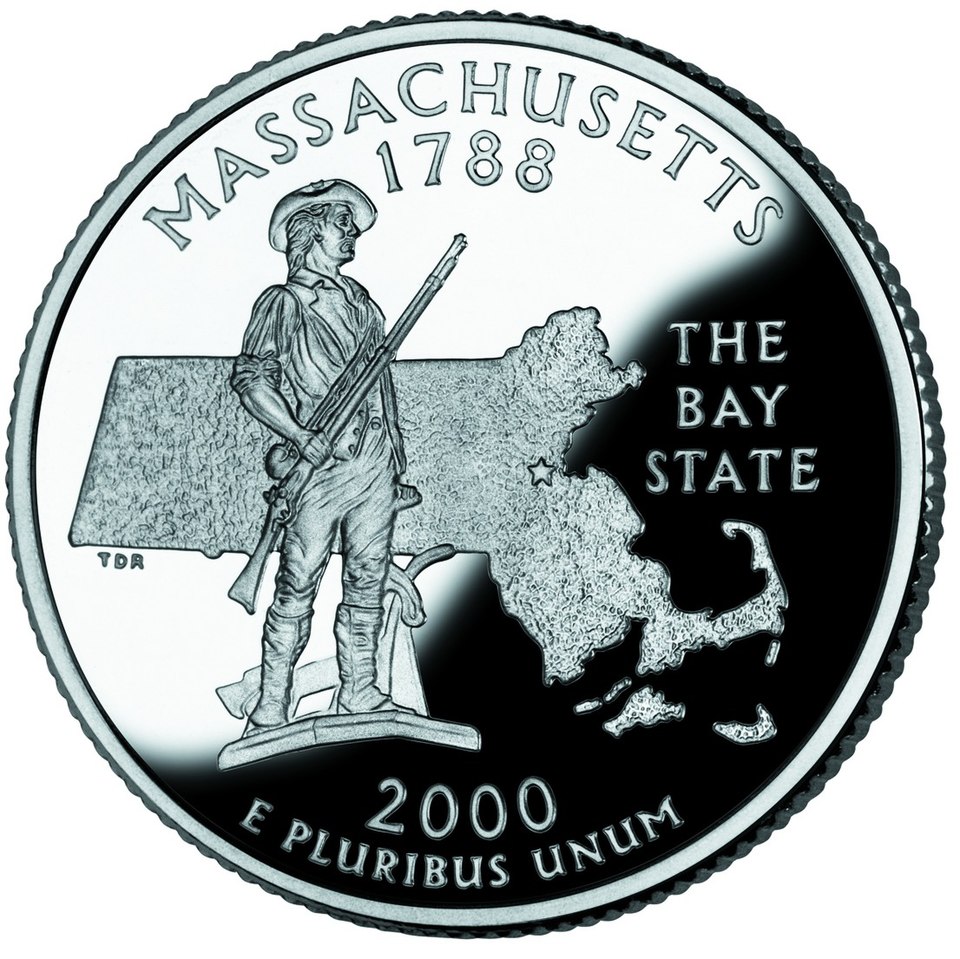 960px massachusetts quarter, reverse side, 2000