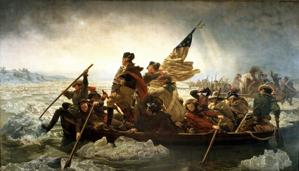 washington crossing the delaware by emanuel leutze, mma nyc, 1851